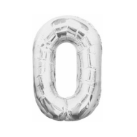 34IN SILVER GLITZ NUMERAL 0