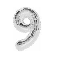 34IN SILVER GLITZ NUMERAL 9