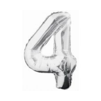 34IN SILVER GLITZ NUMERAL 4