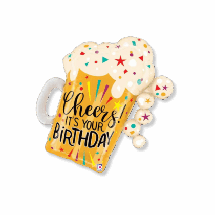 35in BIRTHDAY FUN CONFETTI BEER FOIL BALLOON