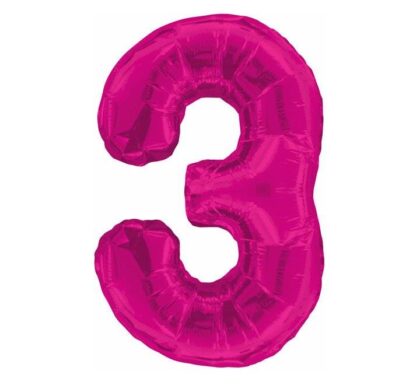 PINK GLITZ NUMERAL 3