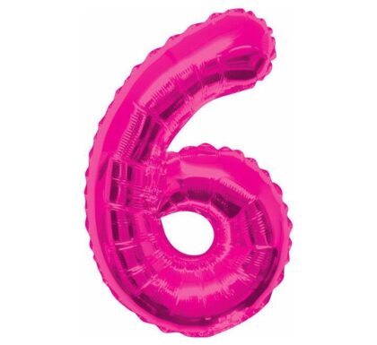 PINK GLITZ NUMERAL 6