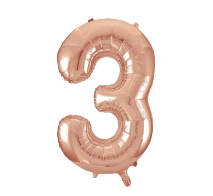 34IN ROSE GOLD NUMERAL 3